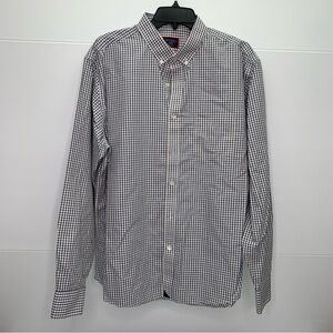 UNTUCKit Shirt XL Button Down Blue Yellow Plaid Wrinkle Free Cotton Casual
